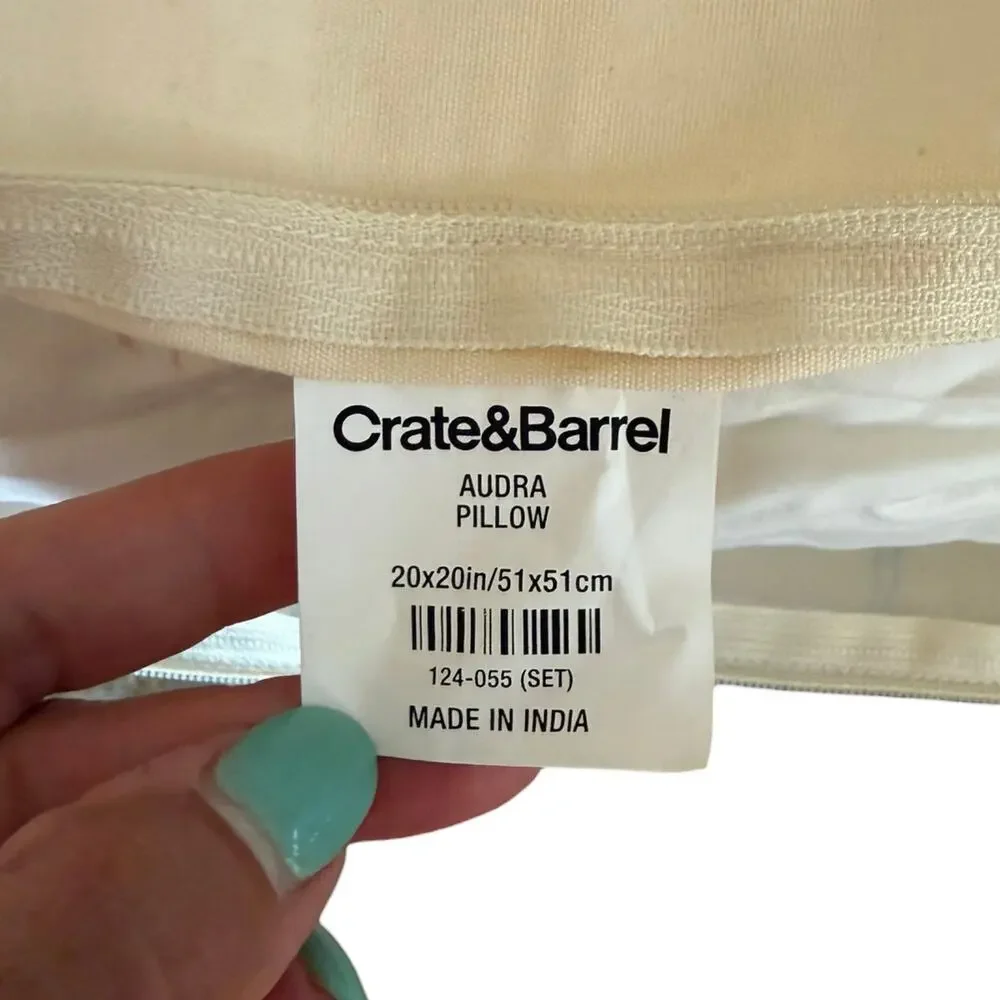 Crate & Barrel Audra Floral Pillow Cover 20x20 Bright Orange Purple Blue VTG